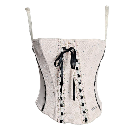 Bustier rose et noir