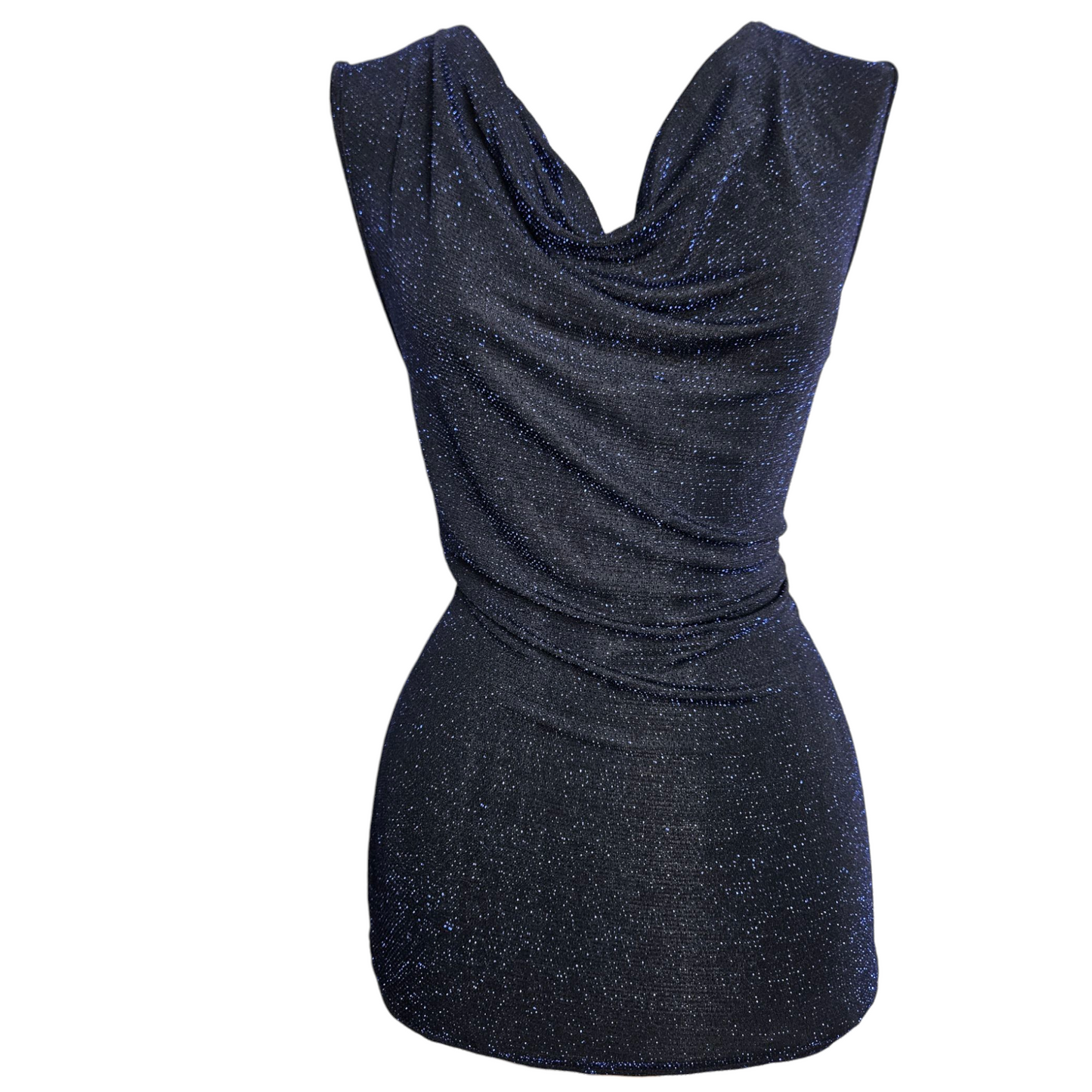 Haut col bénitier bleu