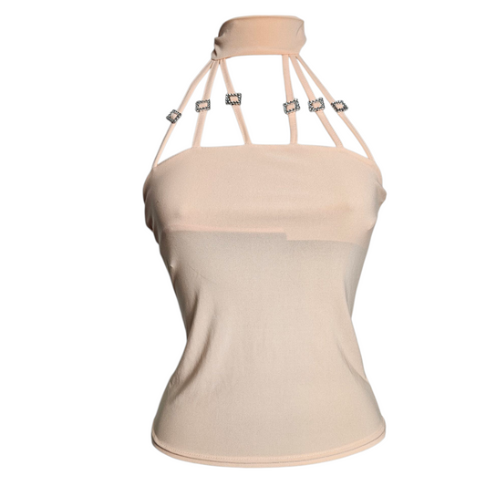 Dos nu abricot détails sequins