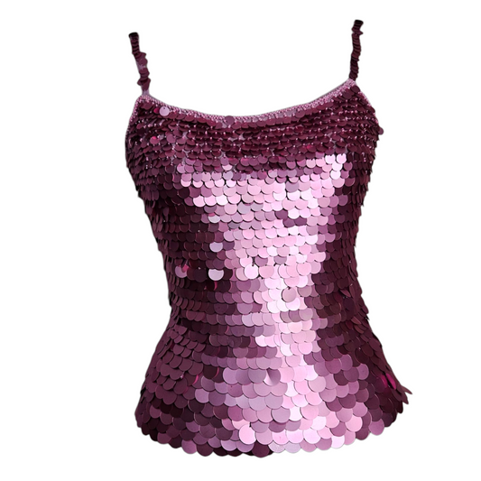 Haut à sequins rose