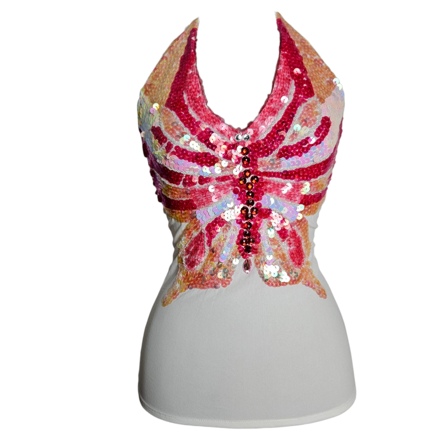 Dos nu en voile brodé de sequins