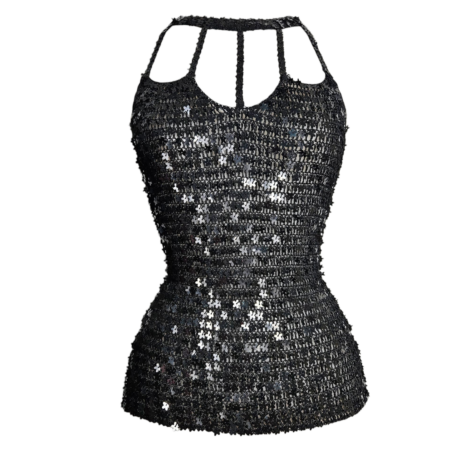 Haut en crochet à sequins fleurs