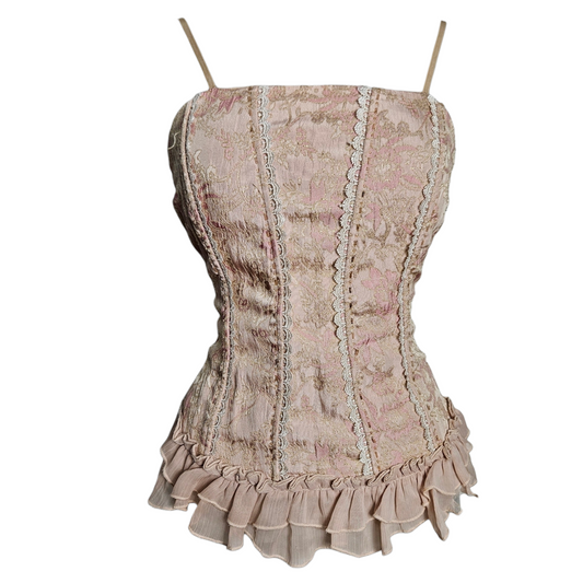 Haut romantique rose poudré