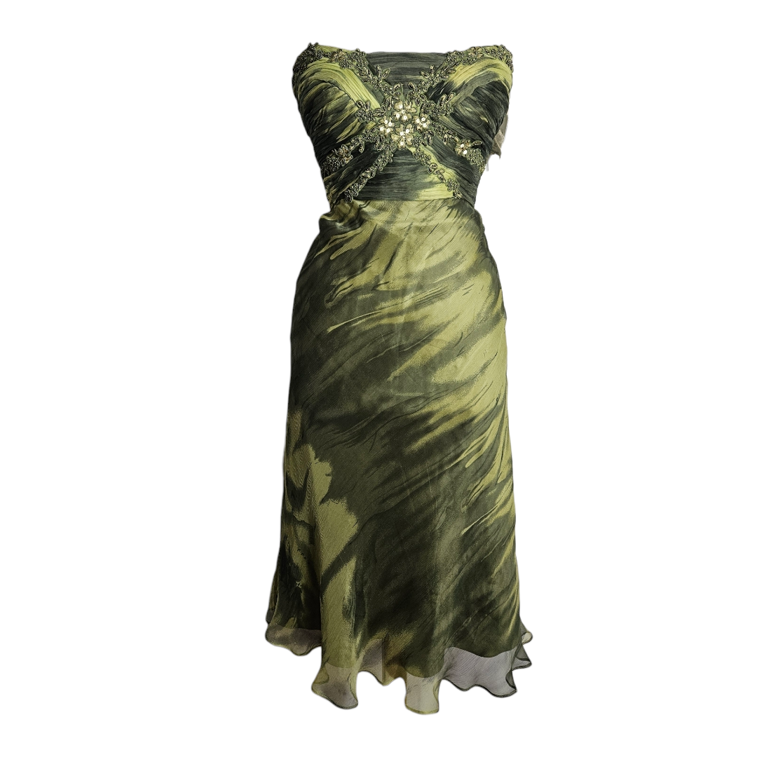 Silk dress with embroidery