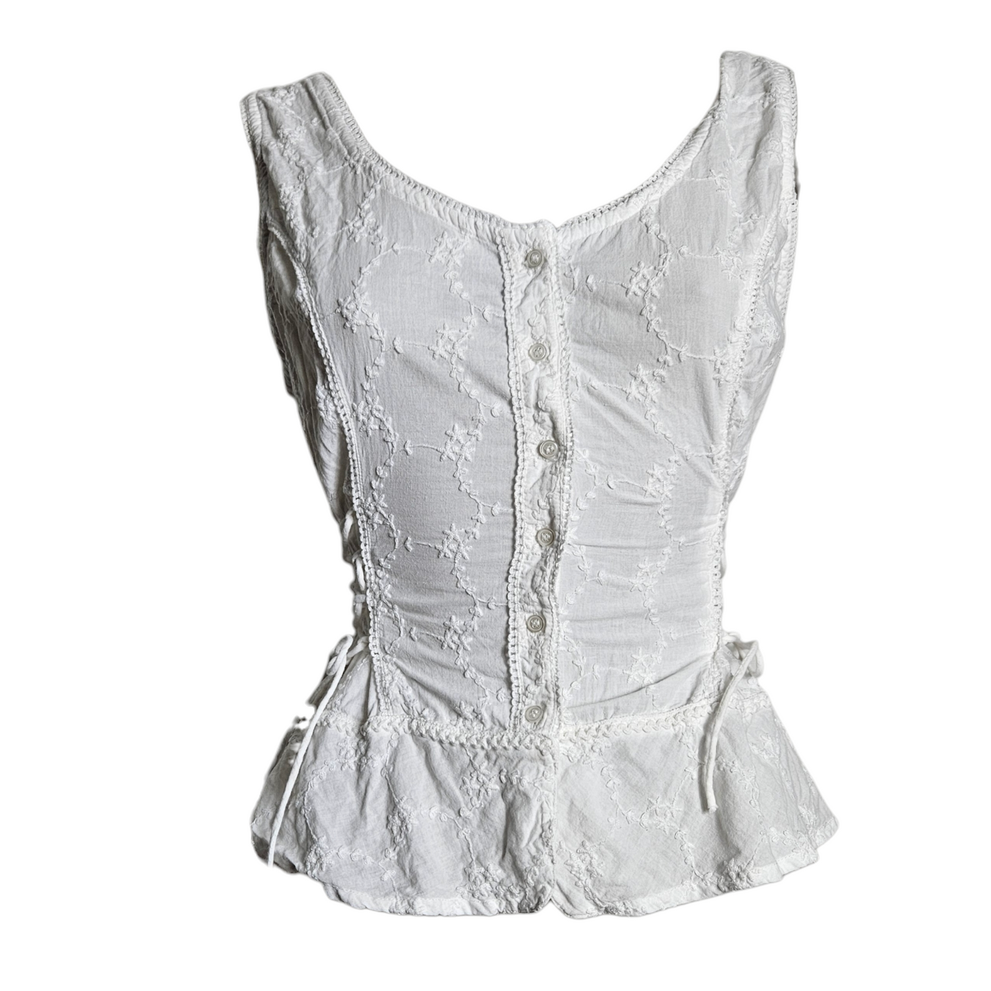 Haut blanc à laçage