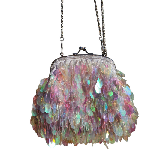 Bag embroidered with beads and sequins