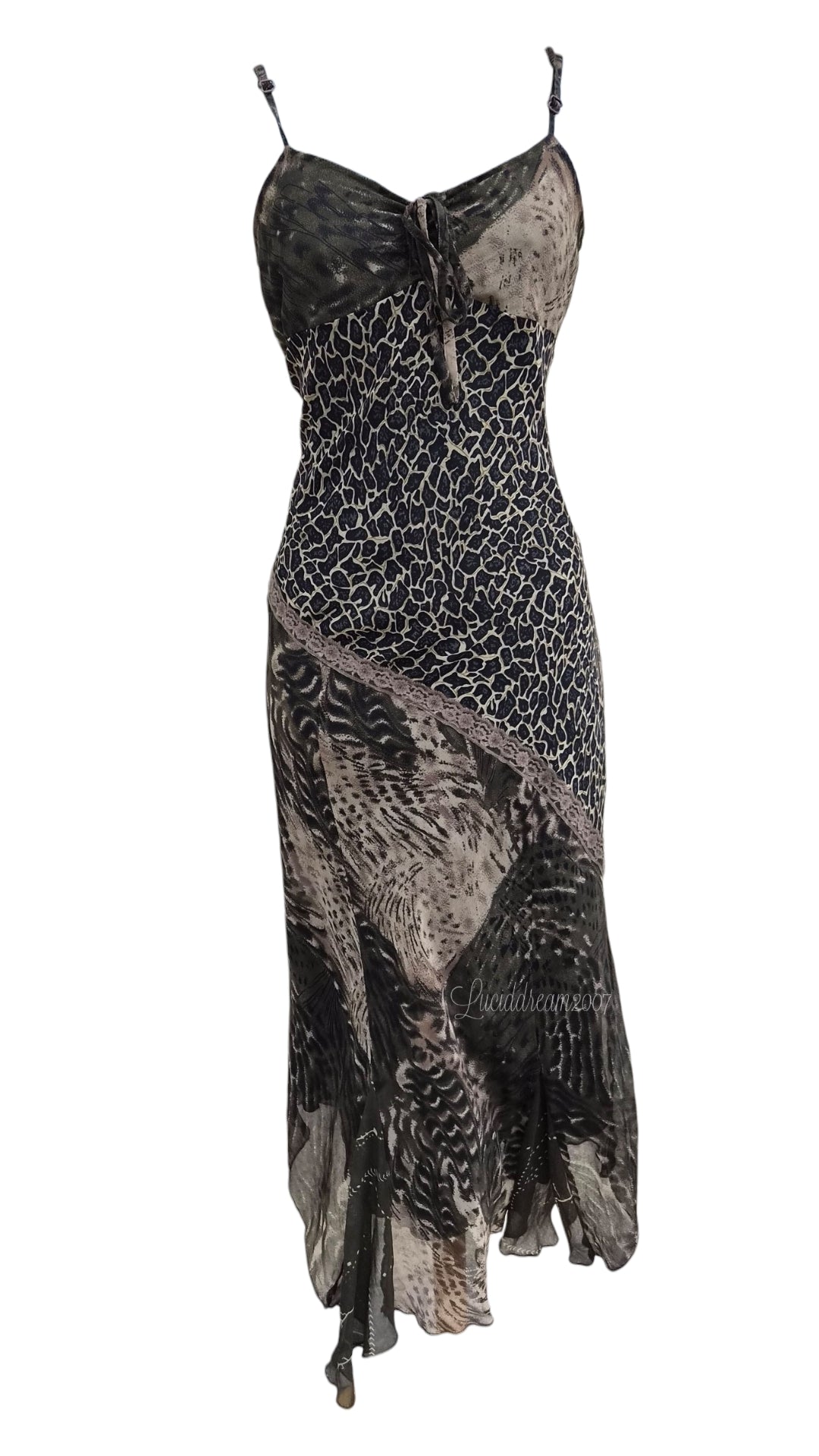 Robe en voile tons verts