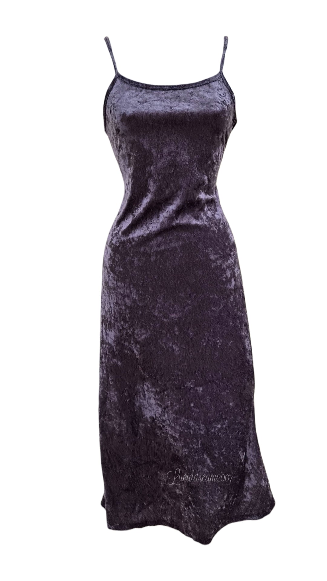 Robe en velours ras grise