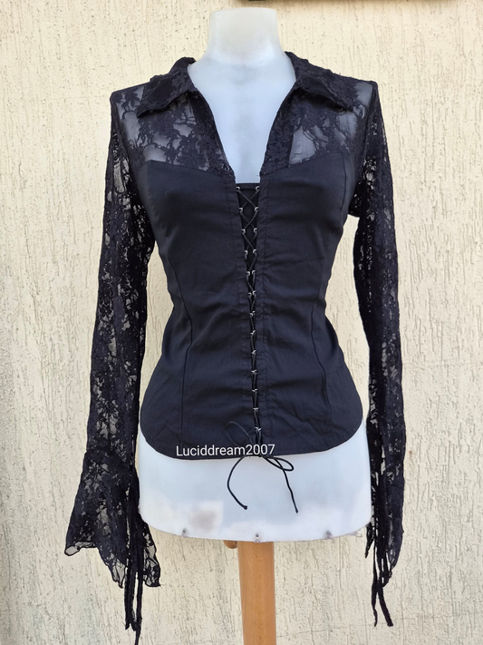 Chemisier manches dentelles