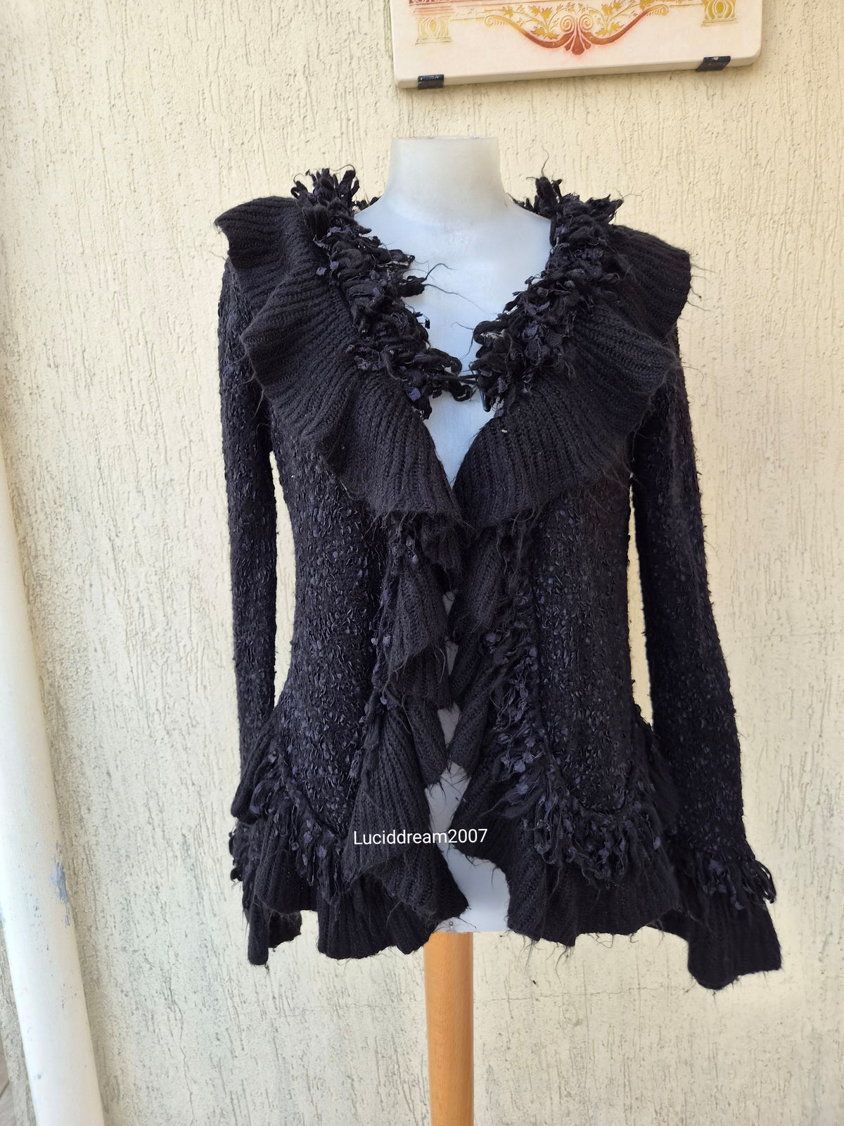 Black knit cardigan