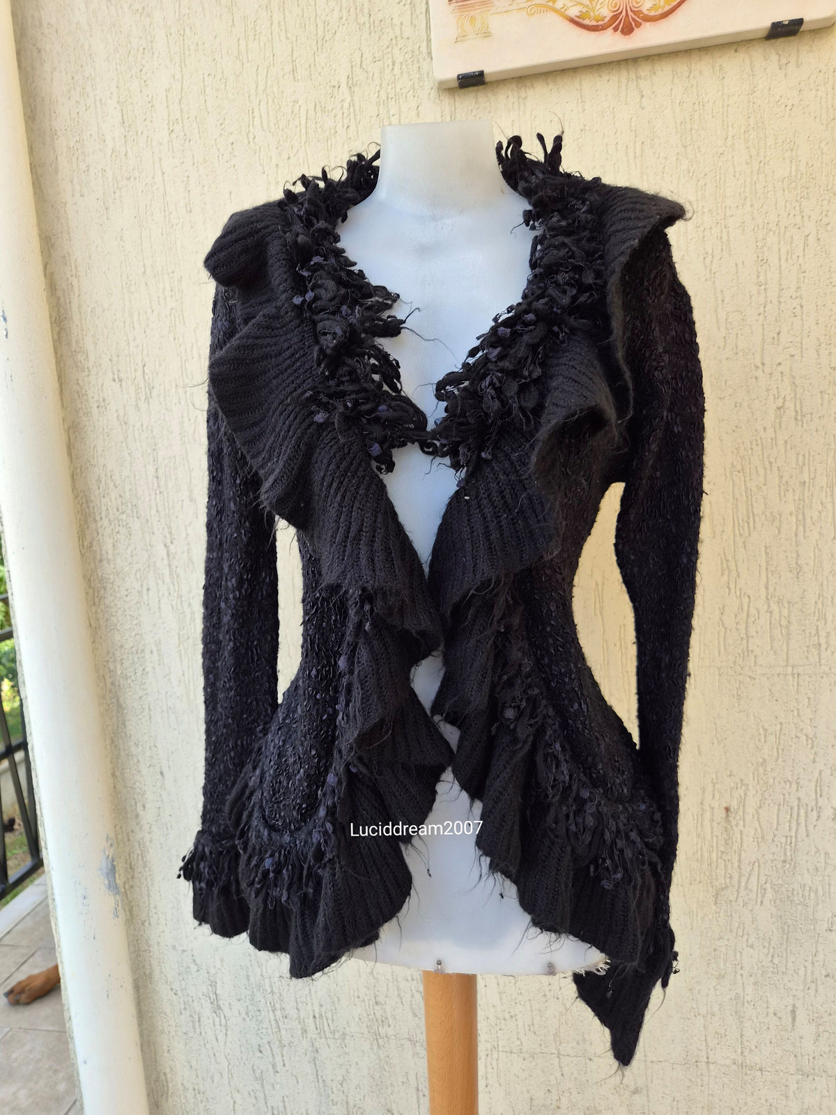 Black knit cardigan