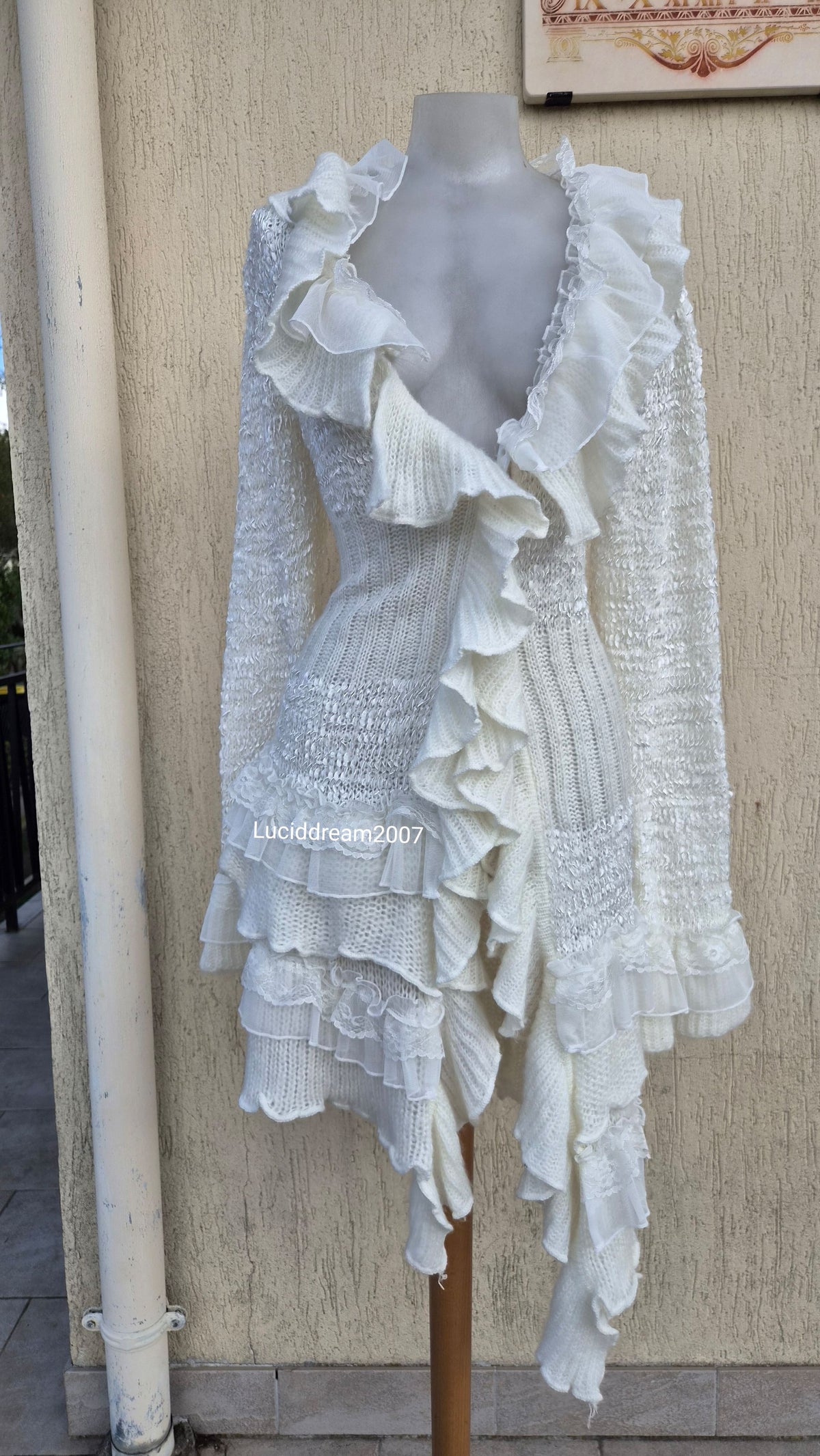 Oversized white cardigan
