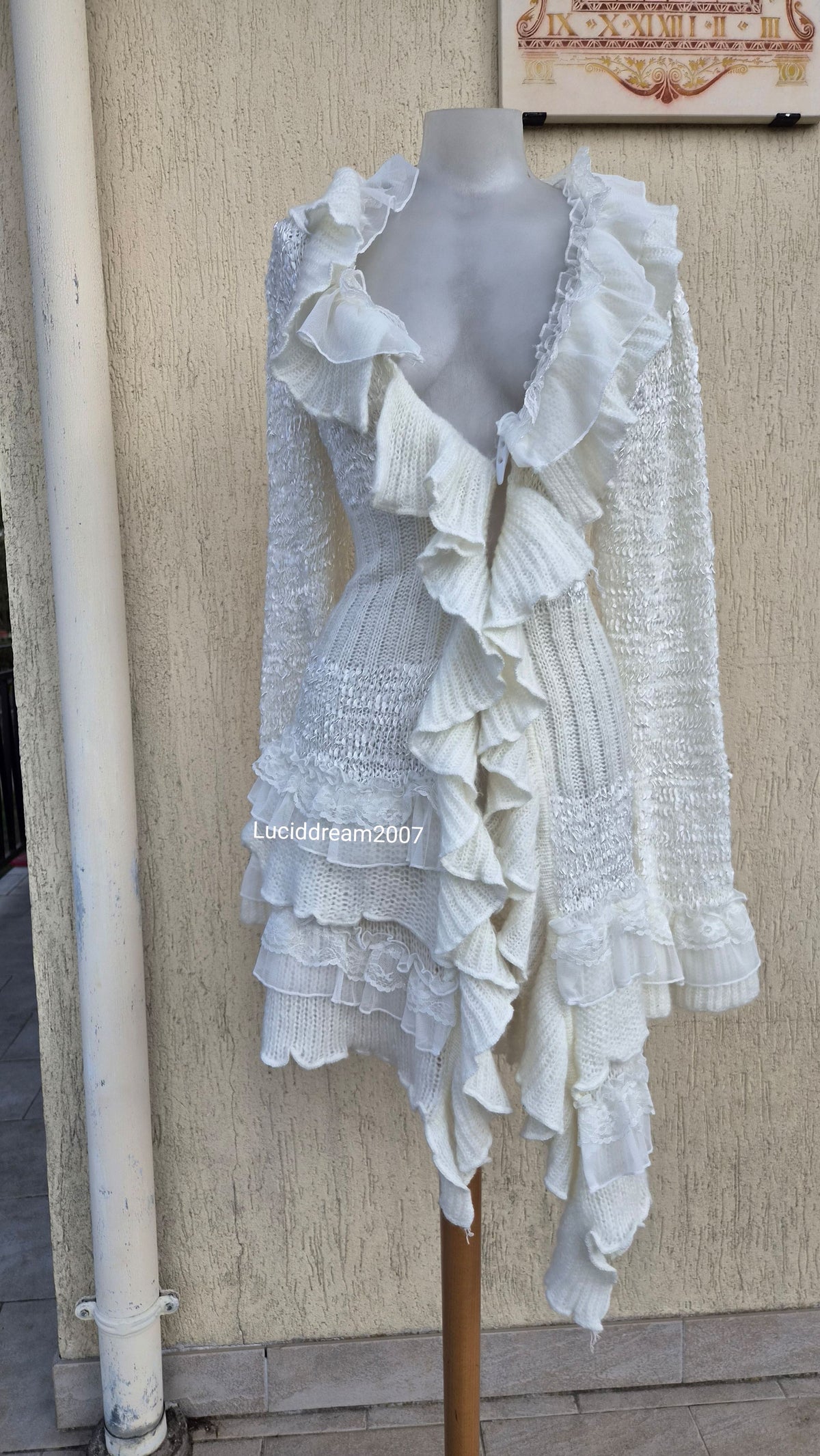 Oversized white cardigan
