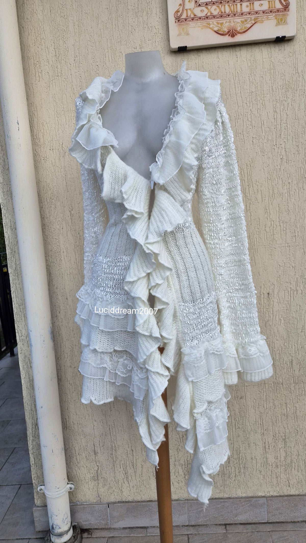 Oversized white cardigan