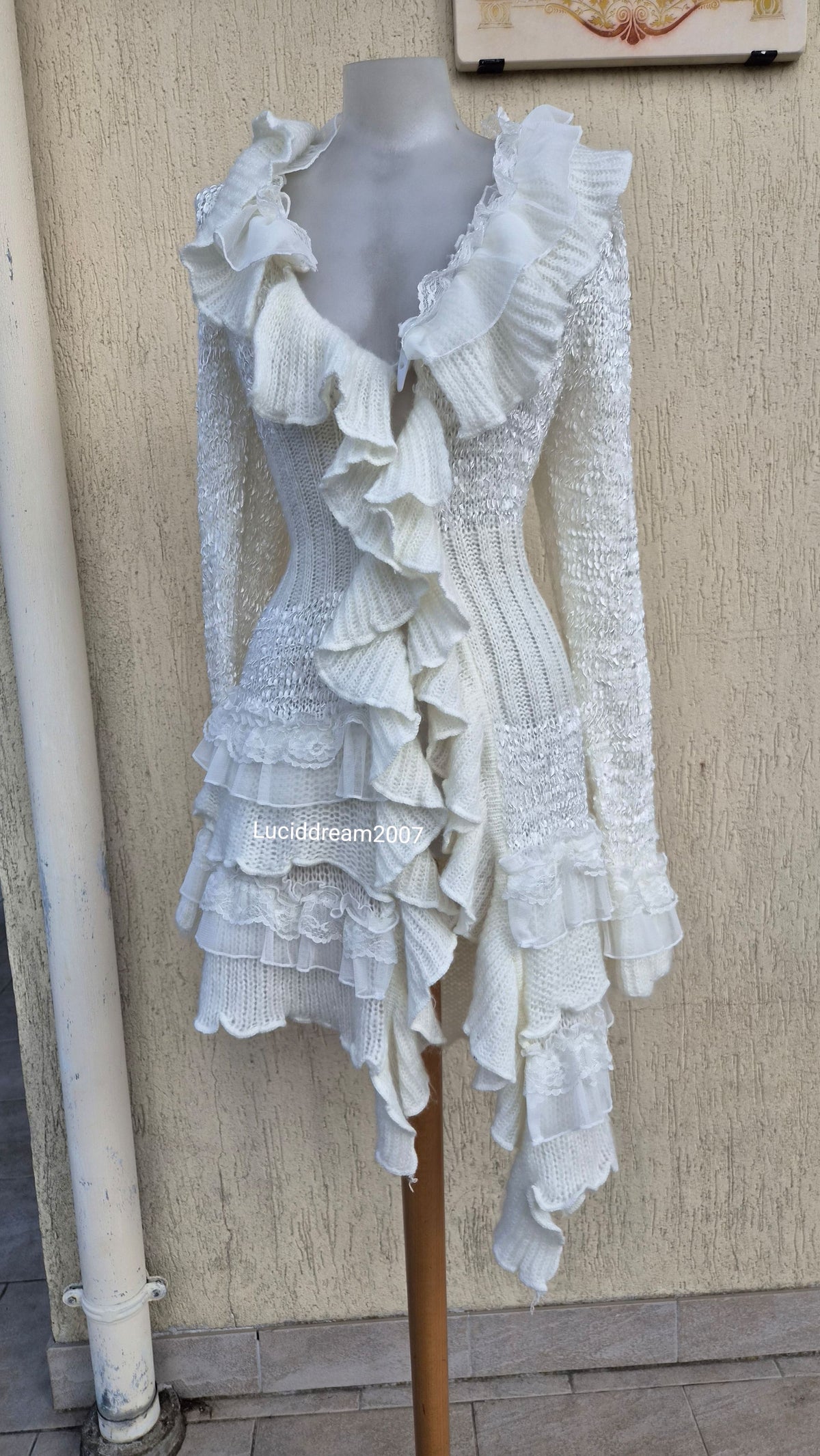 Oversized white cardigan