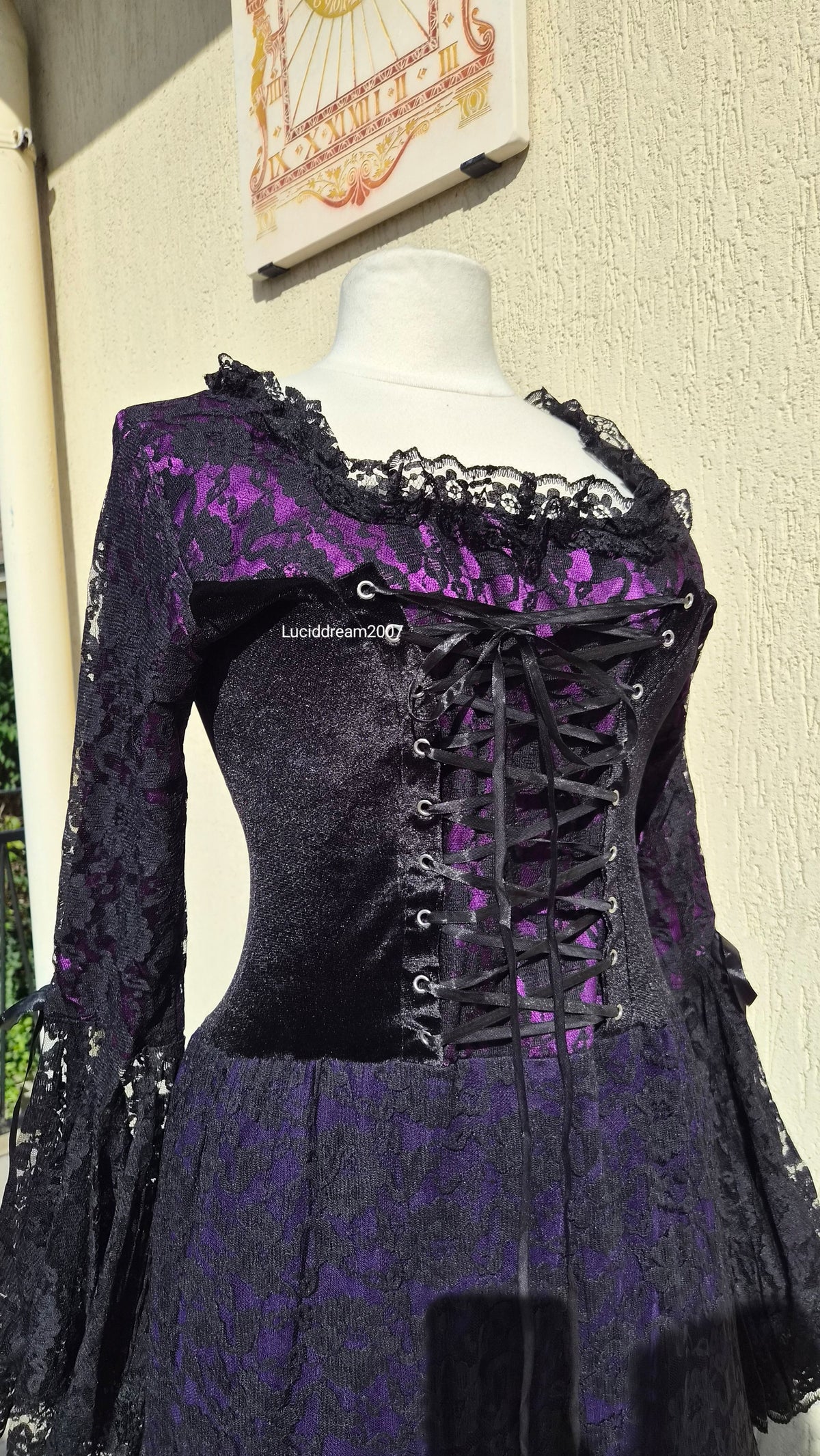 Robe en dentelle et velours BARES