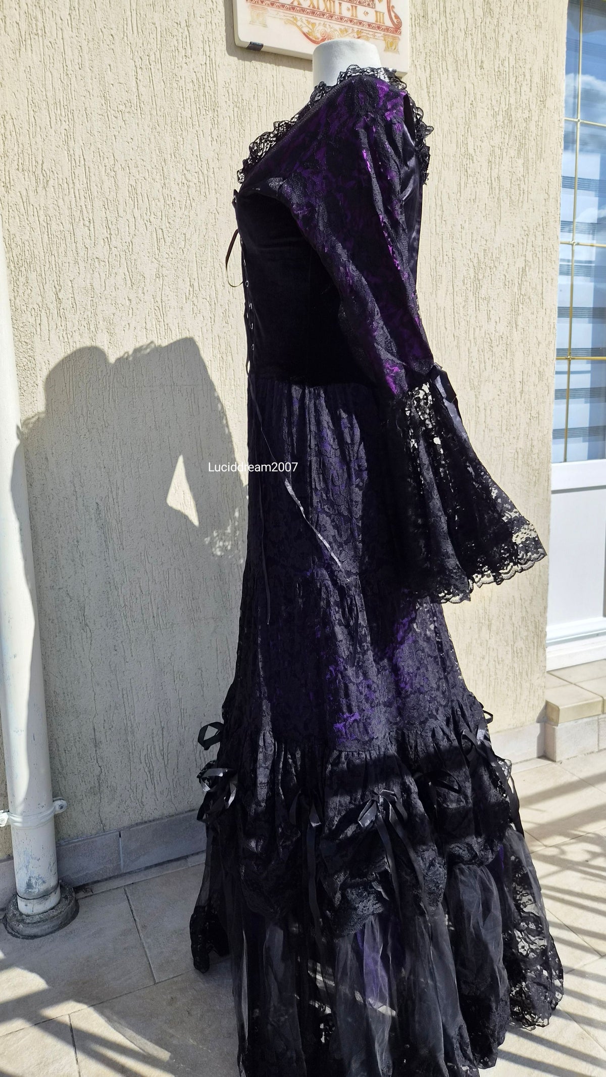 Robe en dentelle et velours BARES
