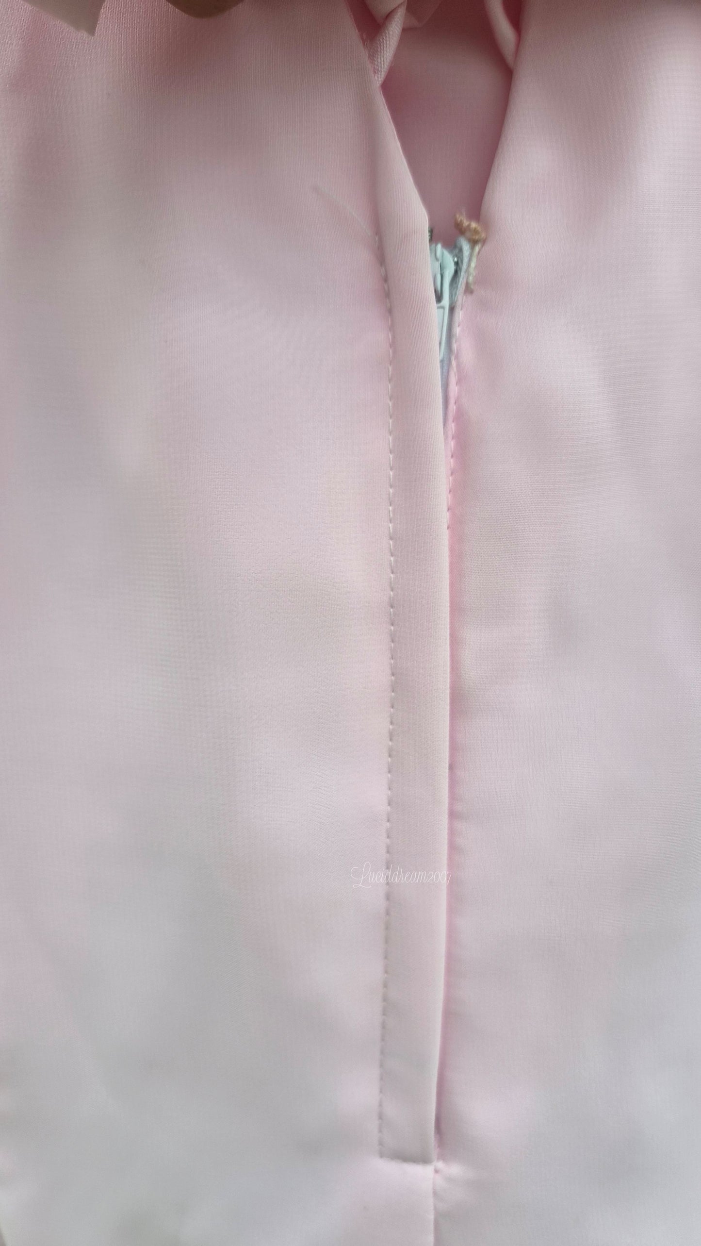 Robe rose deux tons dos lacé