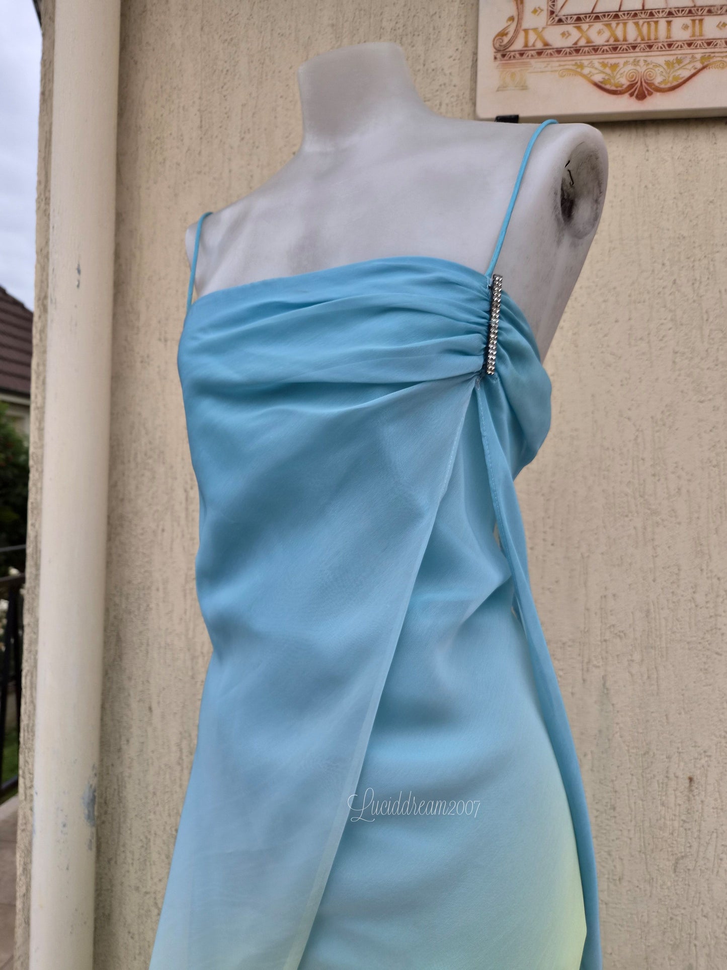 Robe dégradée bleue et verte