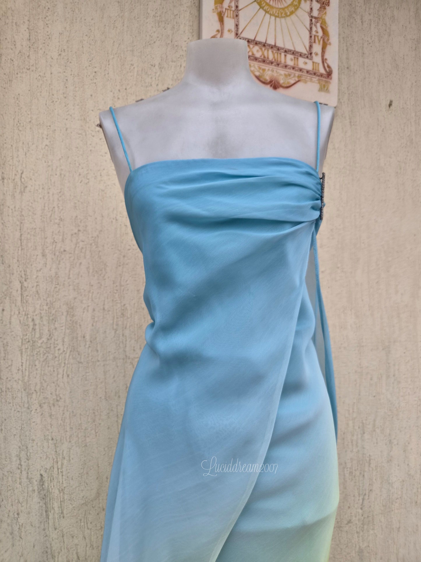 Robe dégradée bleue et verte
