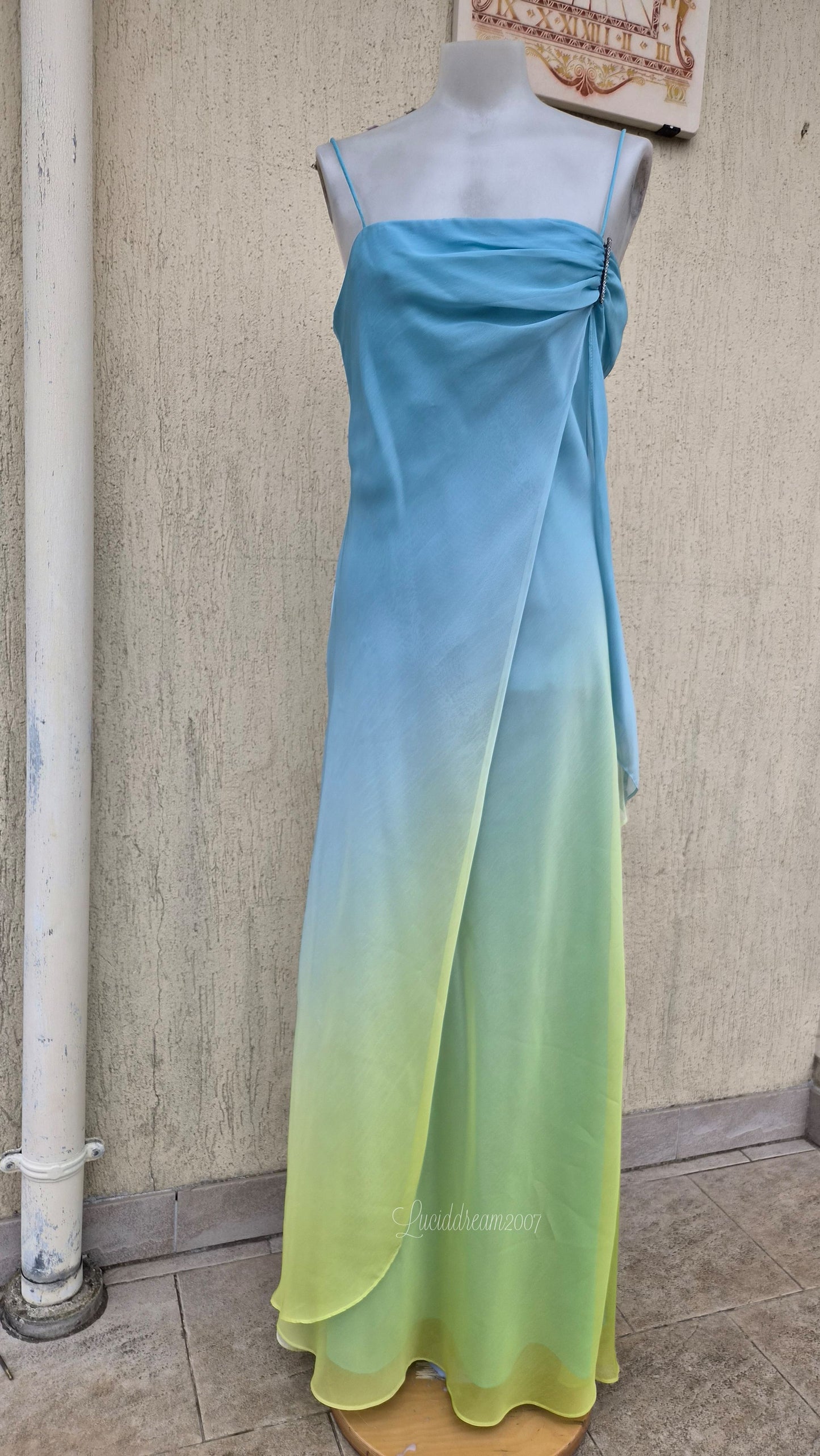 Robe dégradée bleue et verte