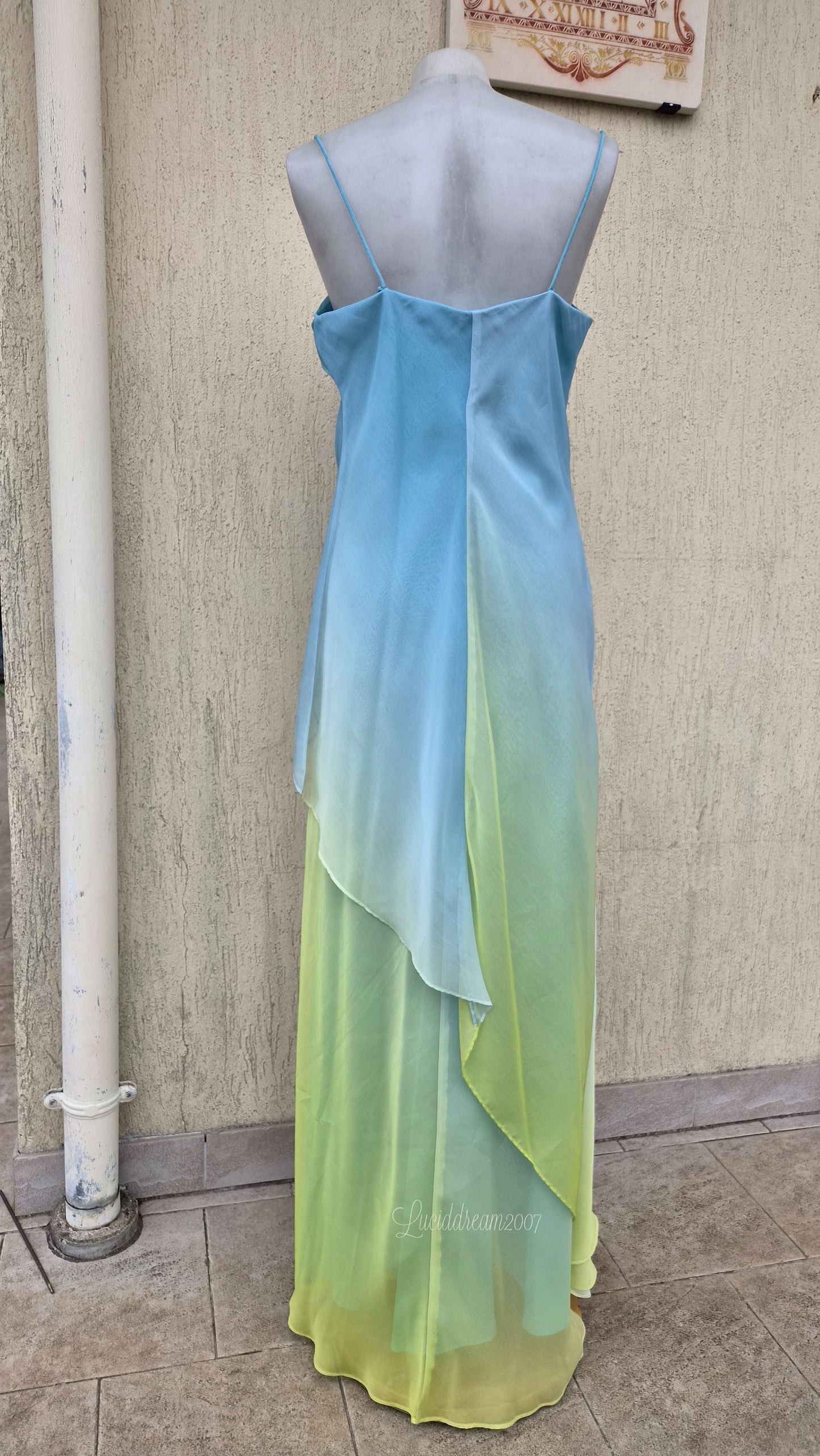 Robe dégradée bleue et verte