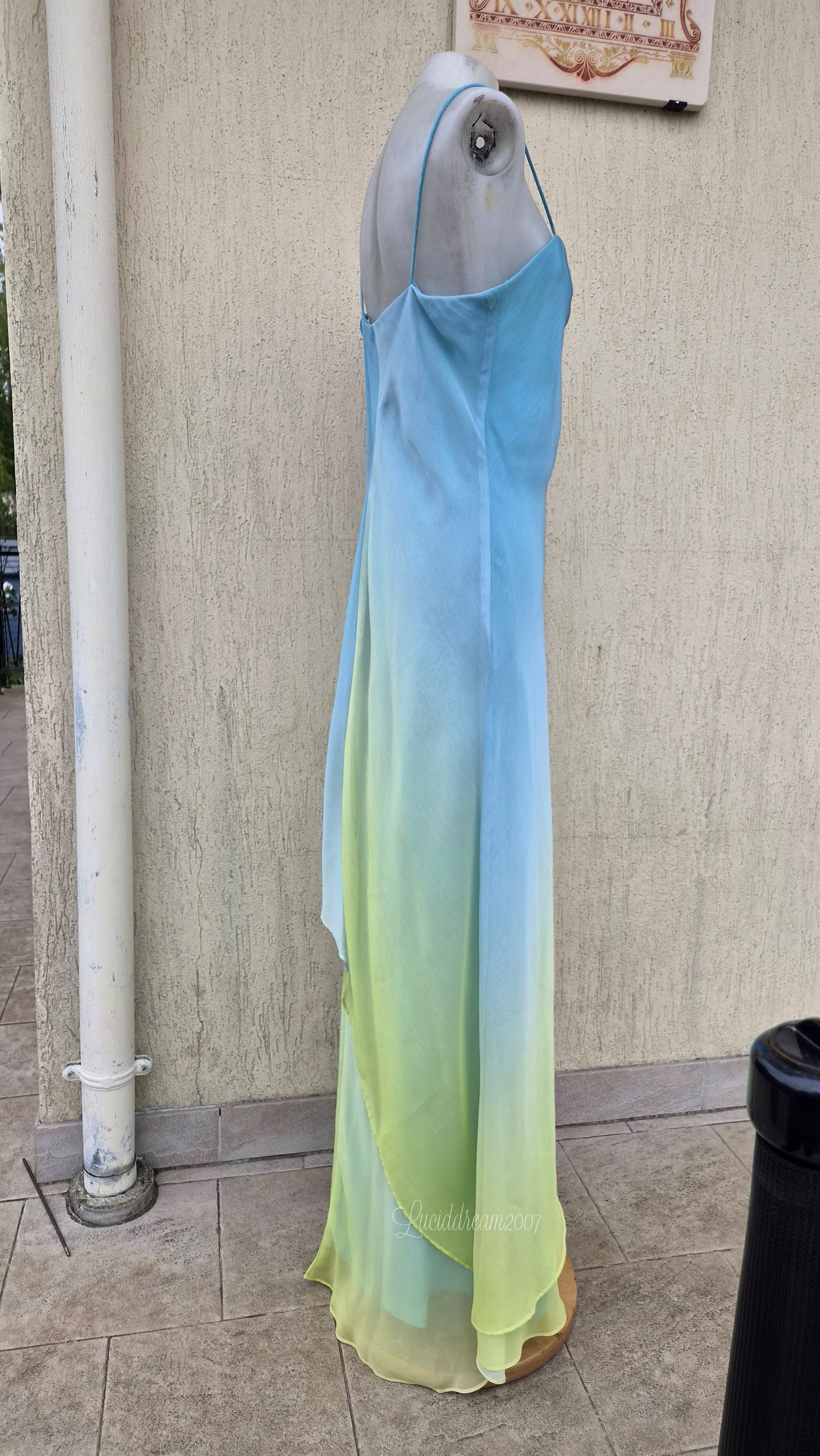 Robe dégradée bleue et verte