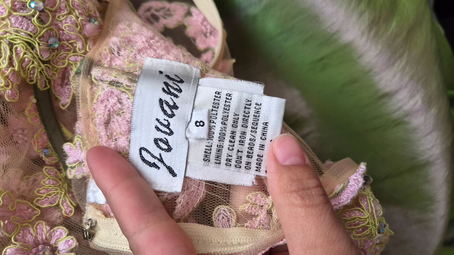 Robe bustier rose et verte
