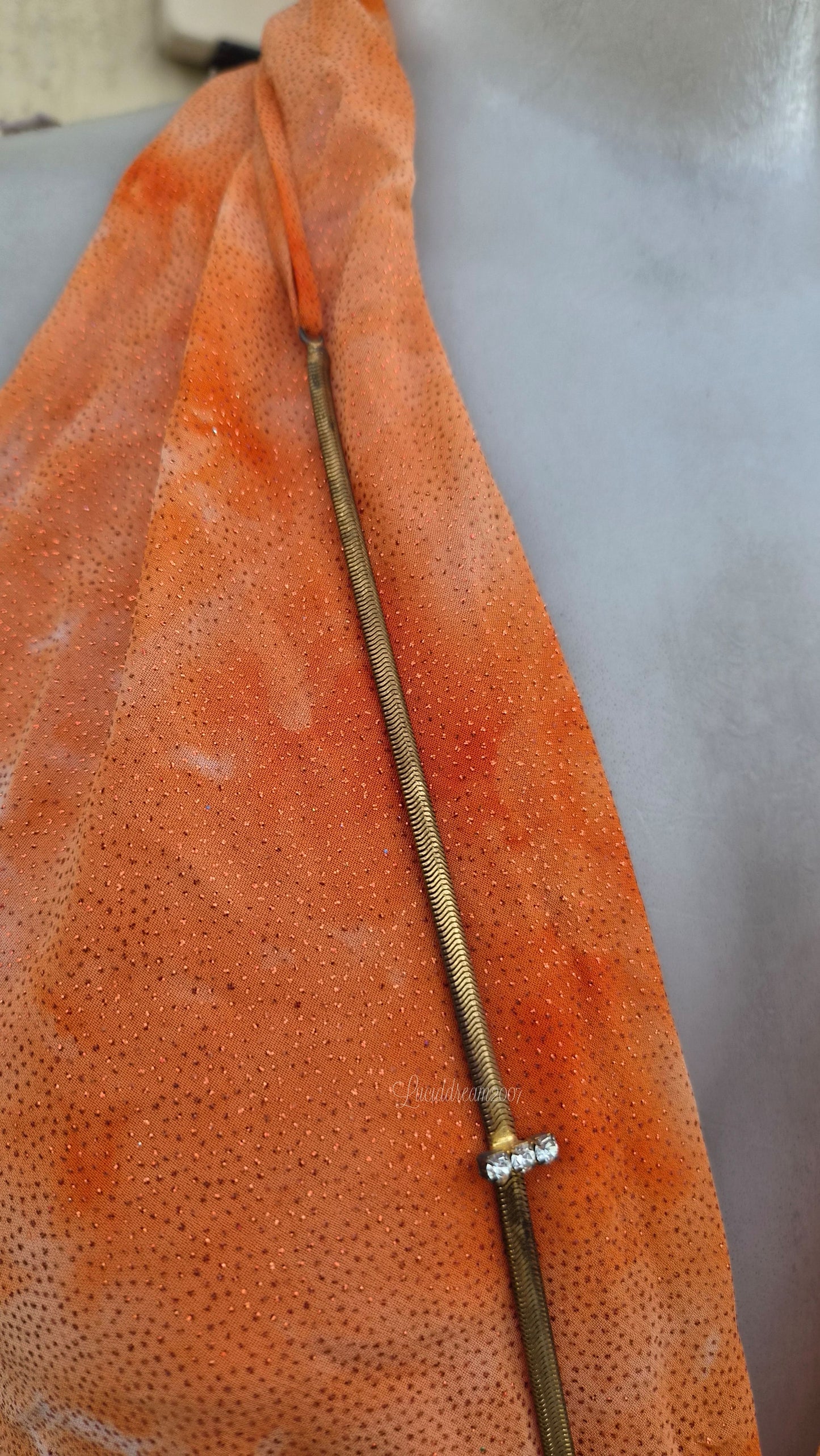 Orange backless dress