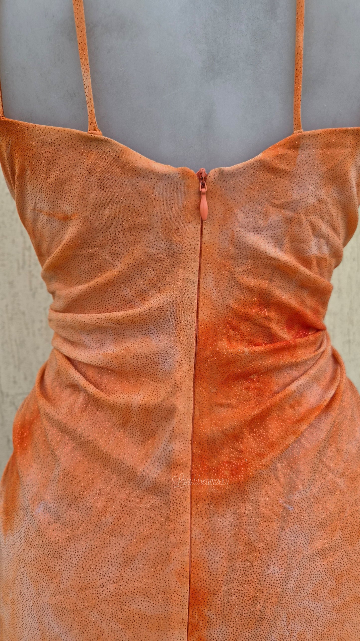 Orange backless dress