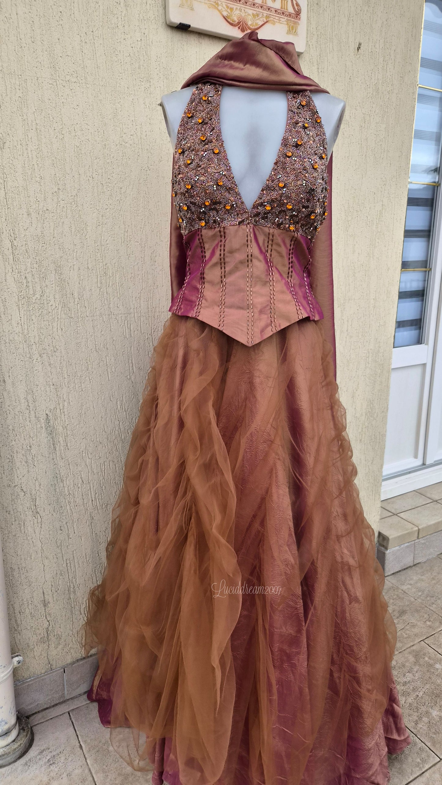 Robe dos nu brodée Bicici