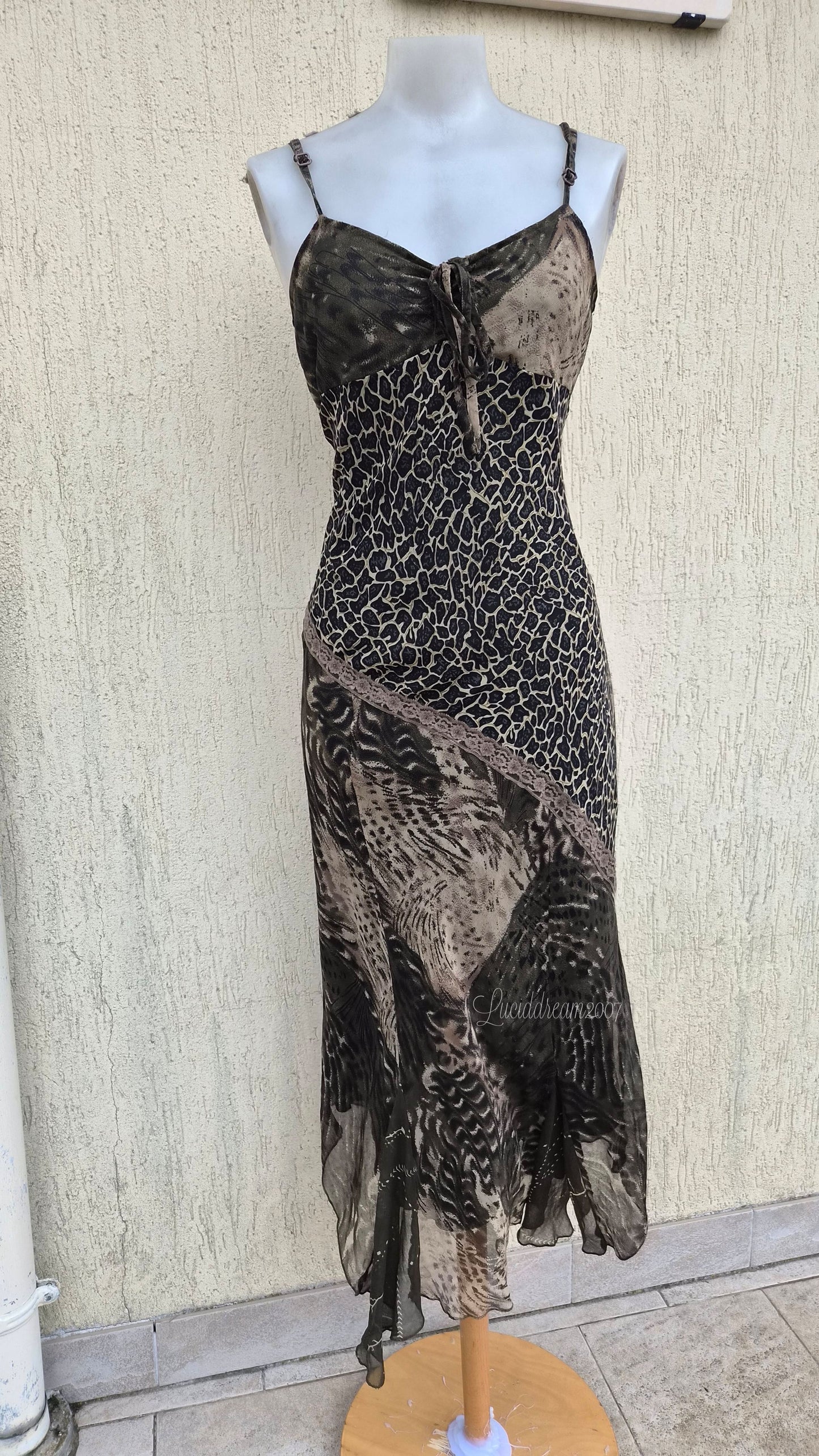 Robe en voile tons verts