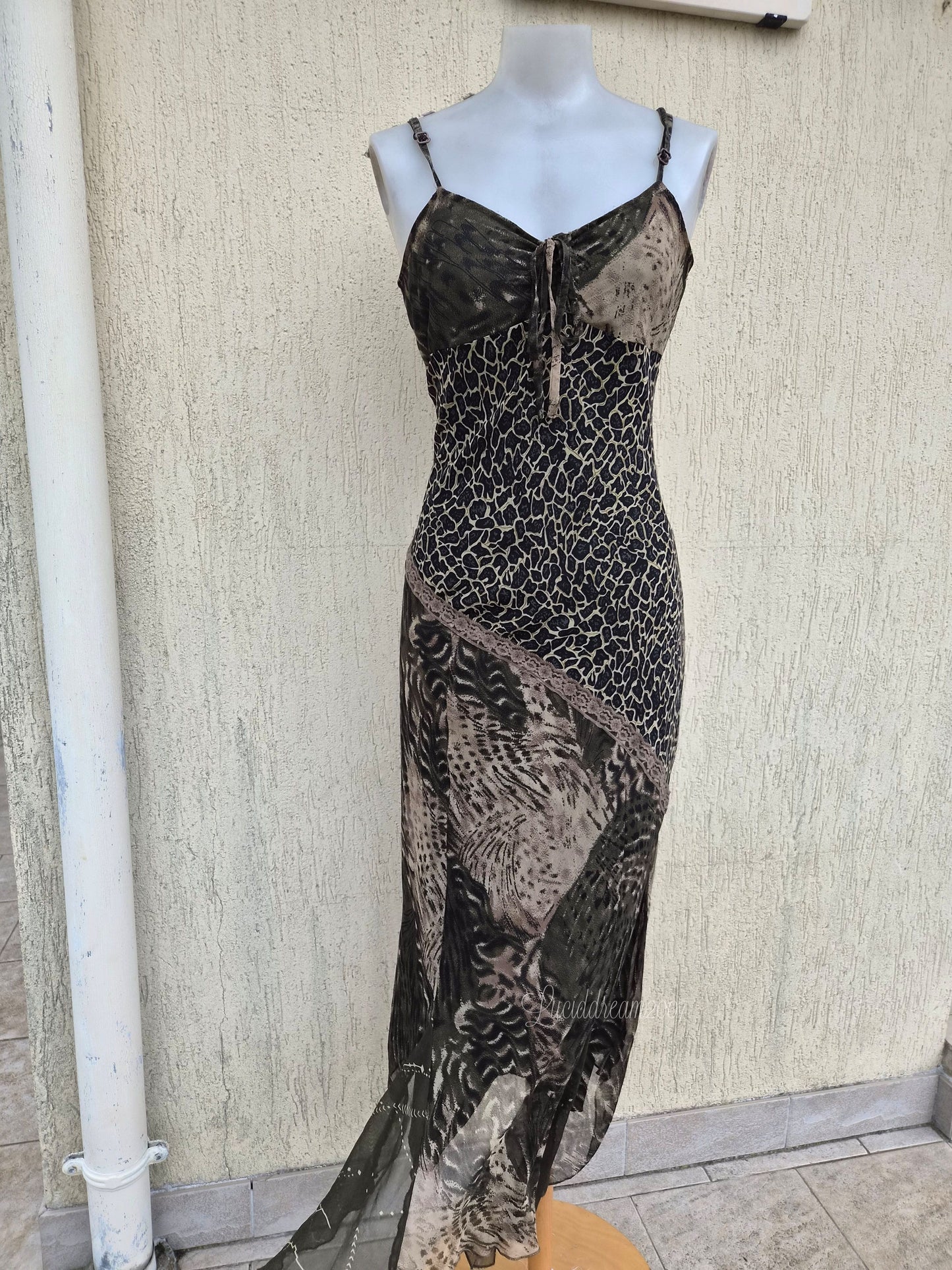 Robe en voile tons verts