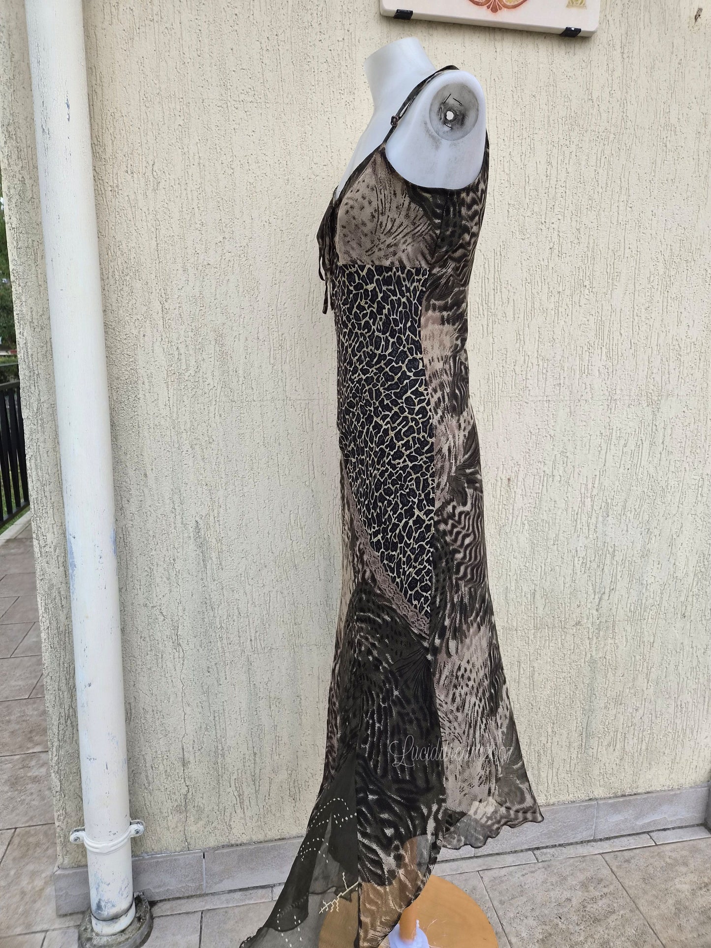 Robe en voile tons verts