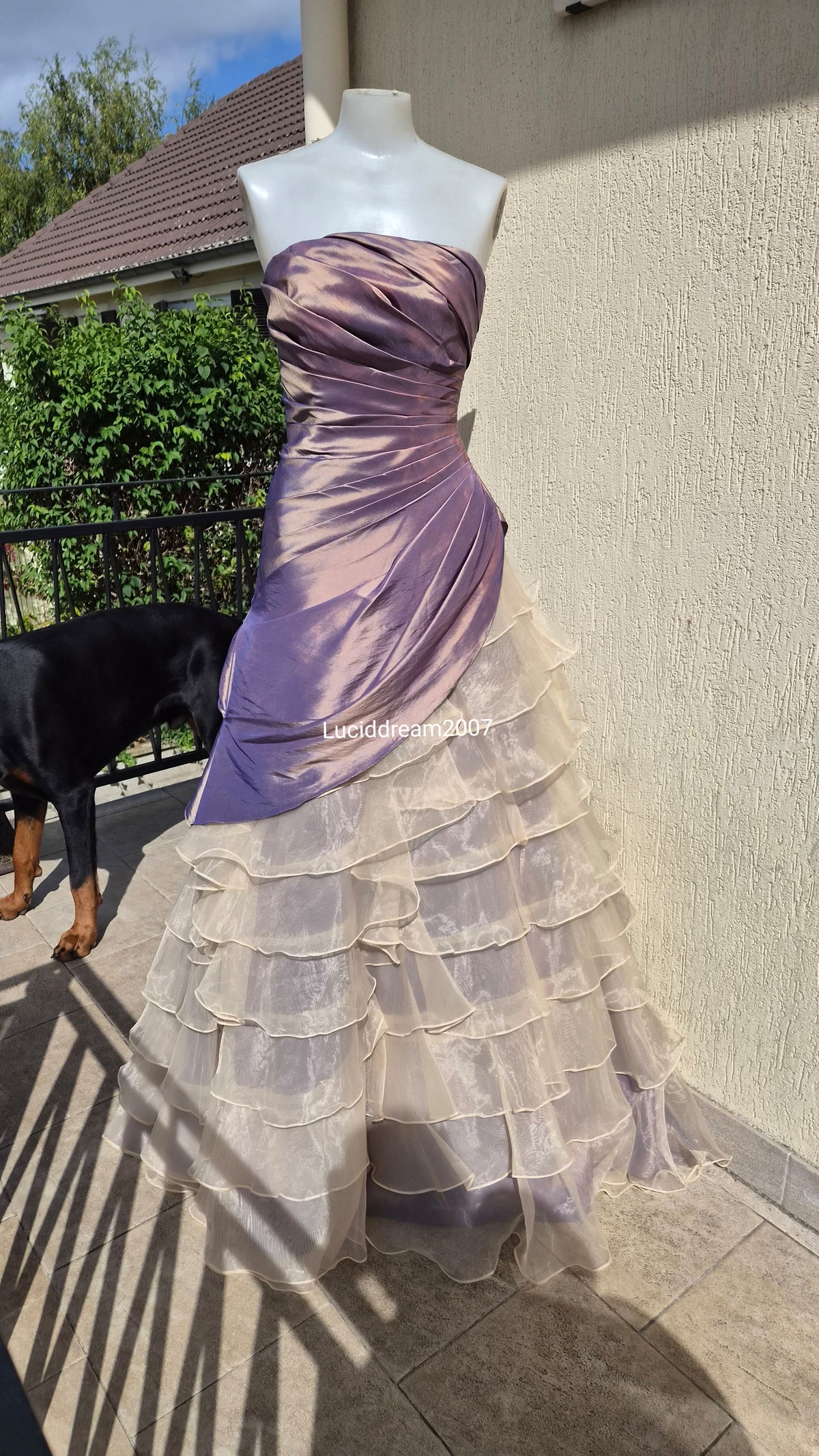 Robe de bal en Taffetas à volants