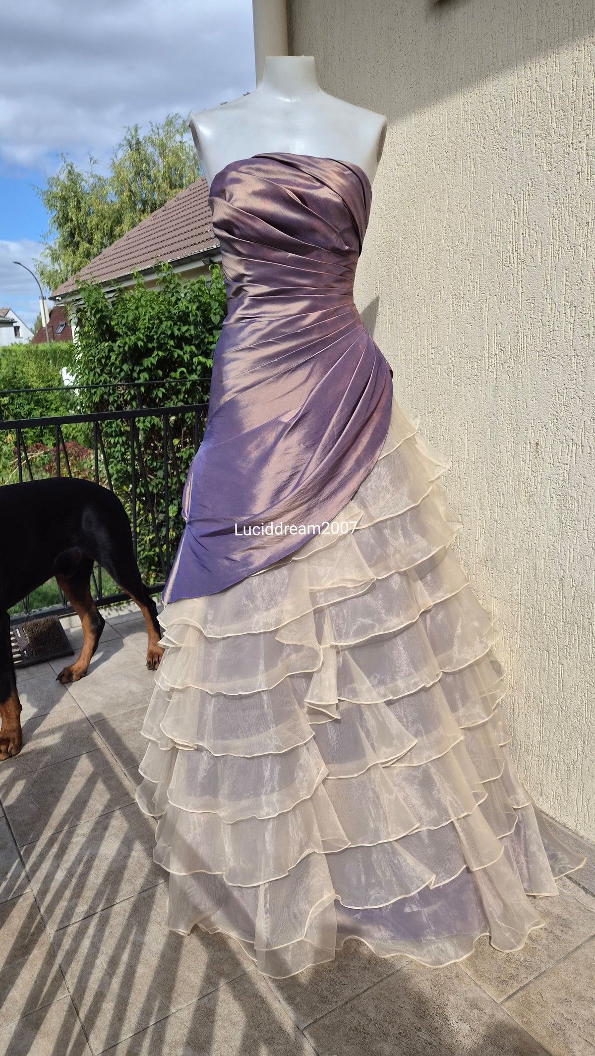 Robe de bal en Taffetas à volants