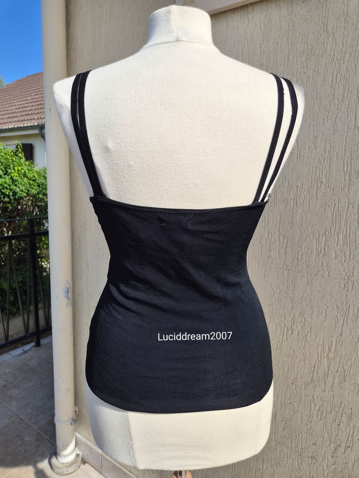 Black sequin butterfly top