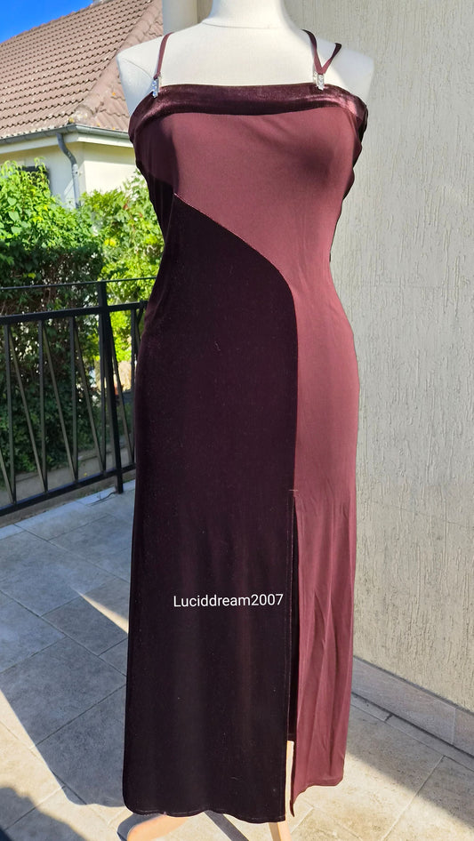 Robe bi matière marro