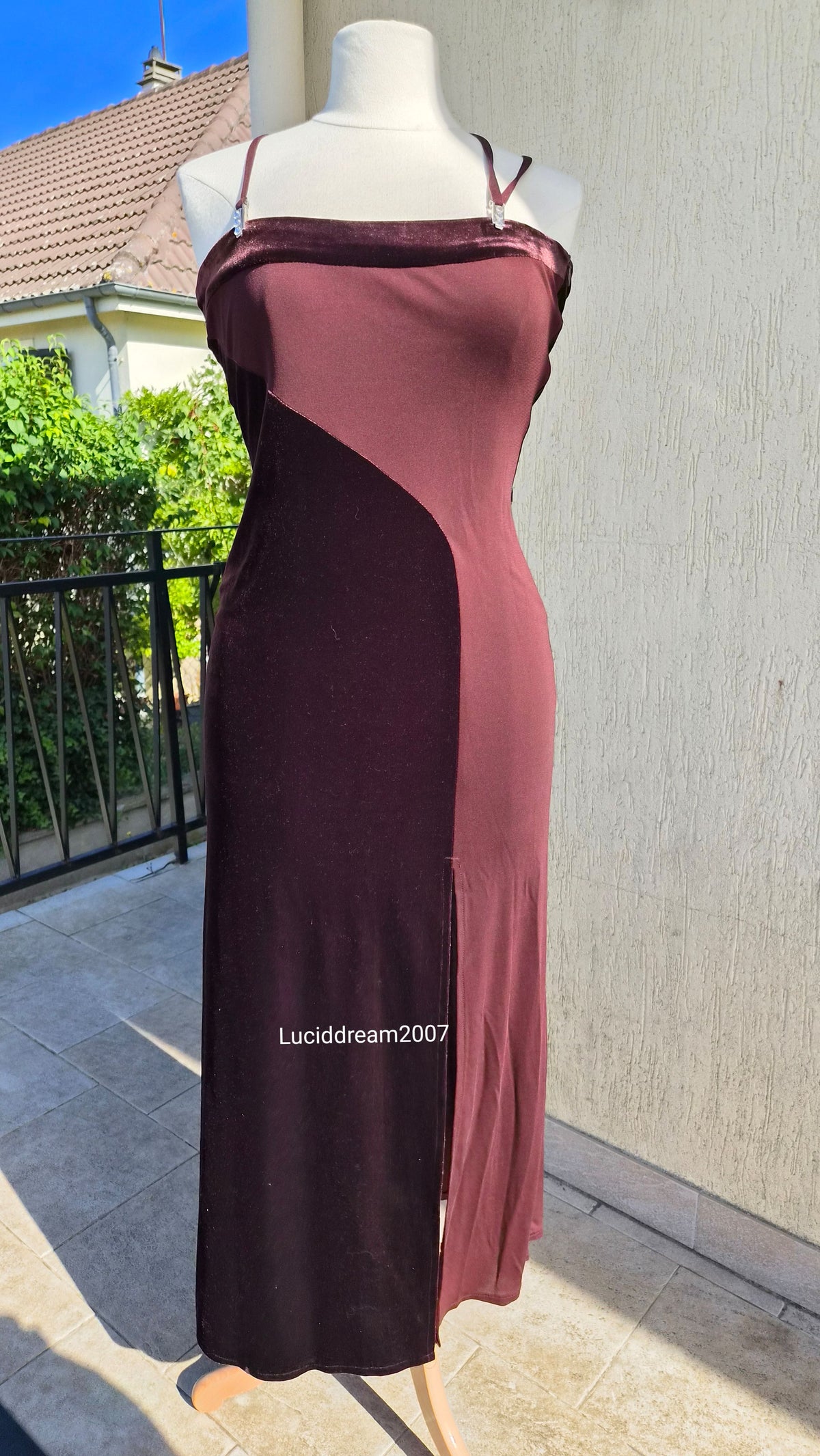Robe bi matière marro