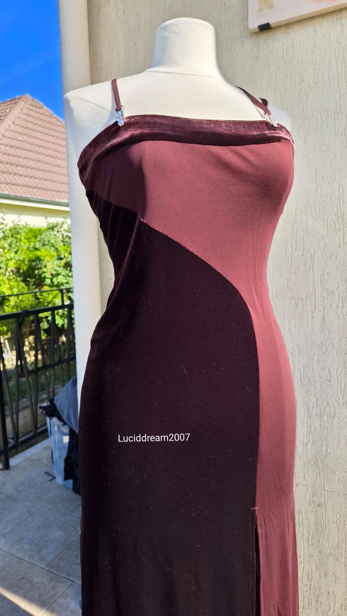 Robe bi matière marro
