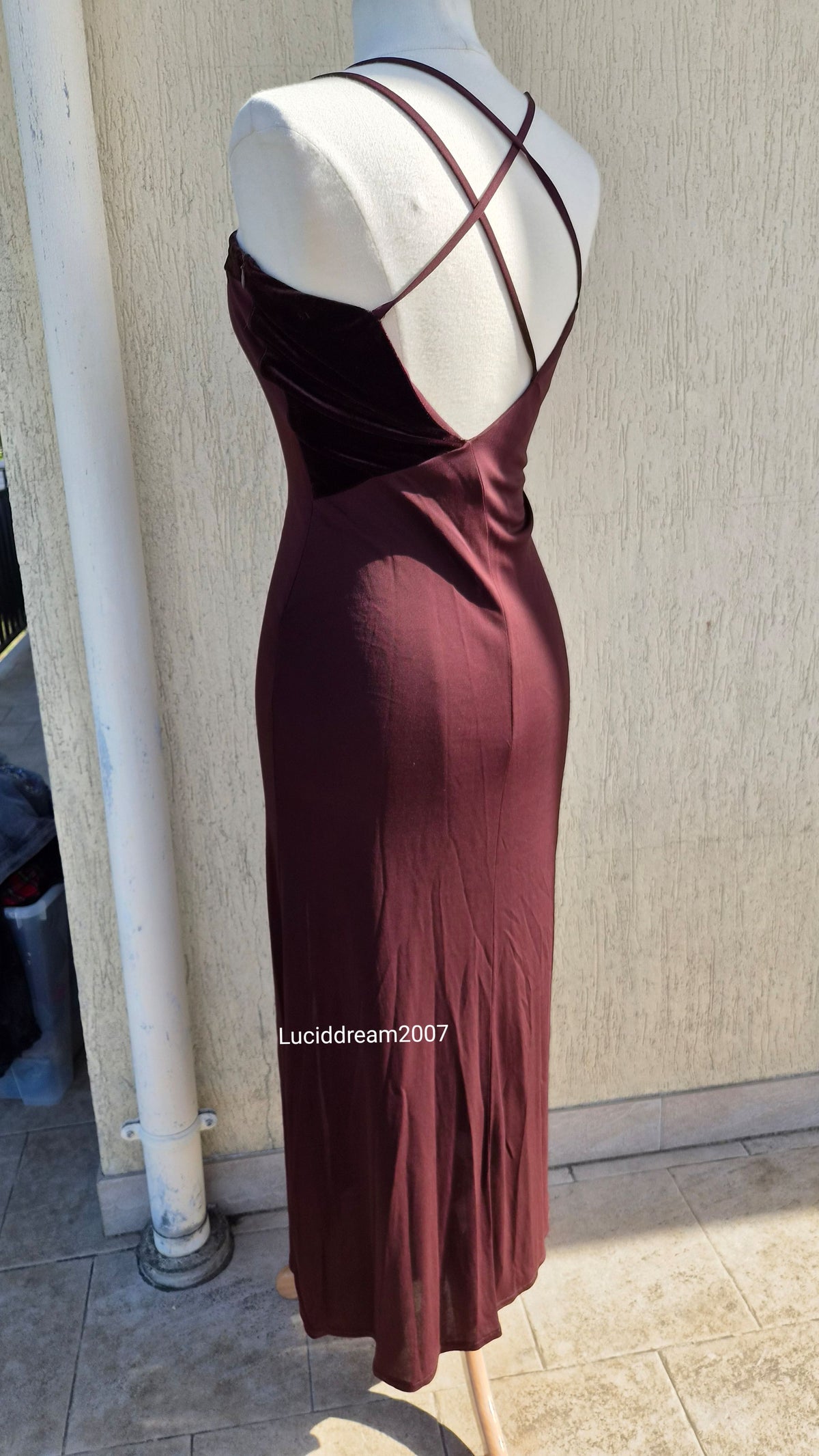 Robe bi matière marro