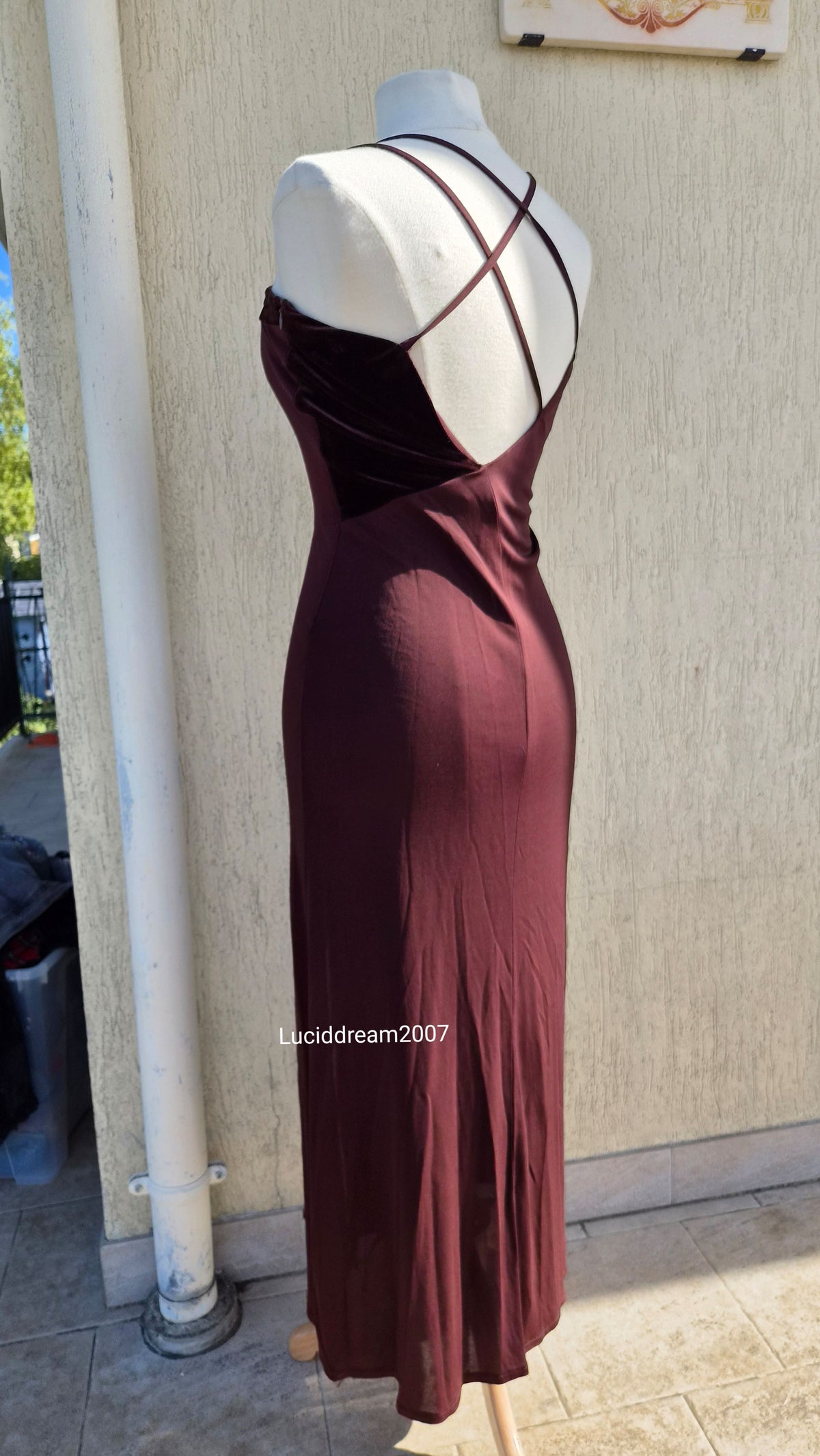 Robe bi matière marro