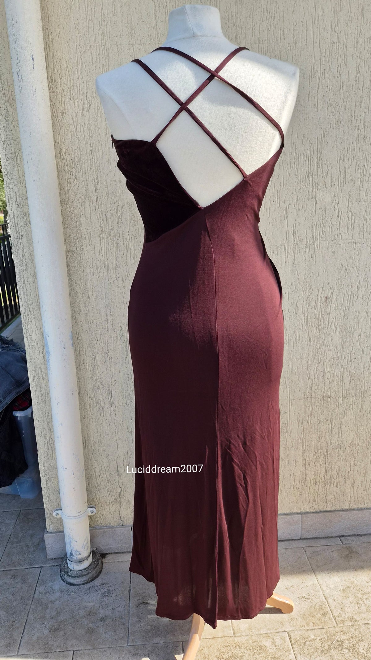 Robe bi matière marro