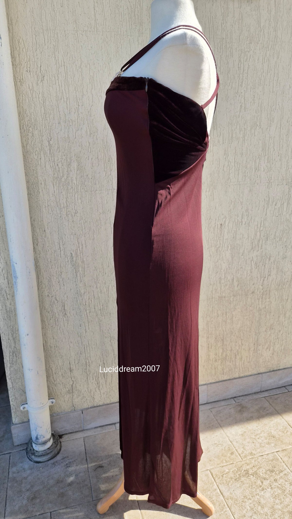 Robe bi matière marro