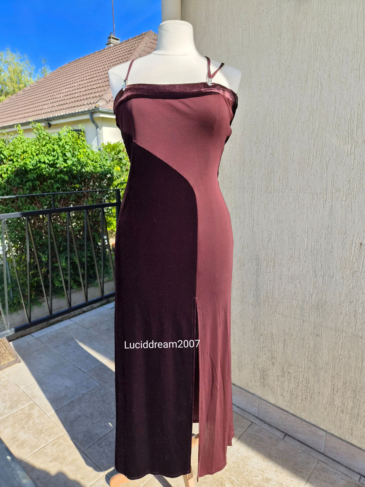 Robe bi matière marro