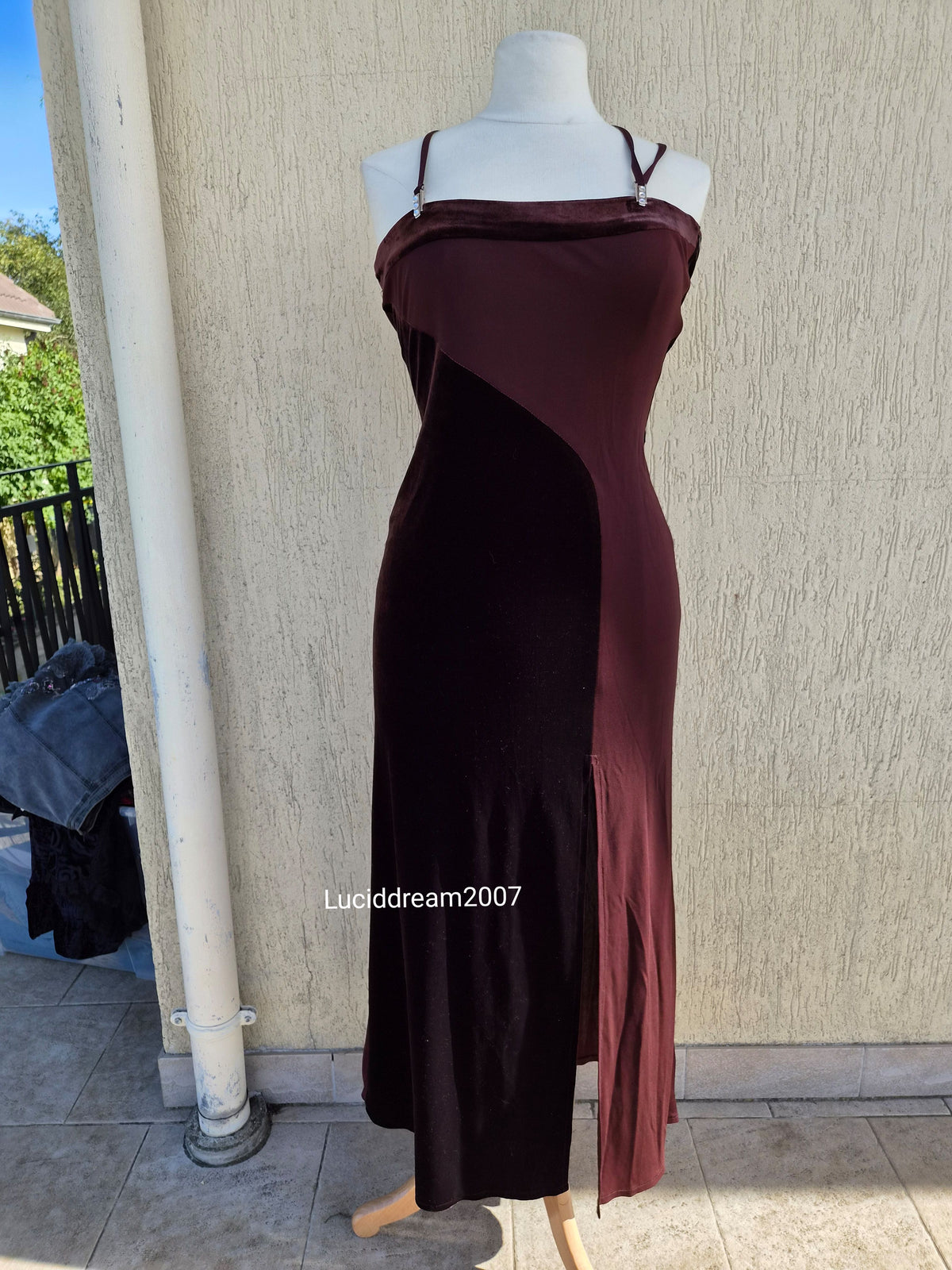 Robe bi matière marro