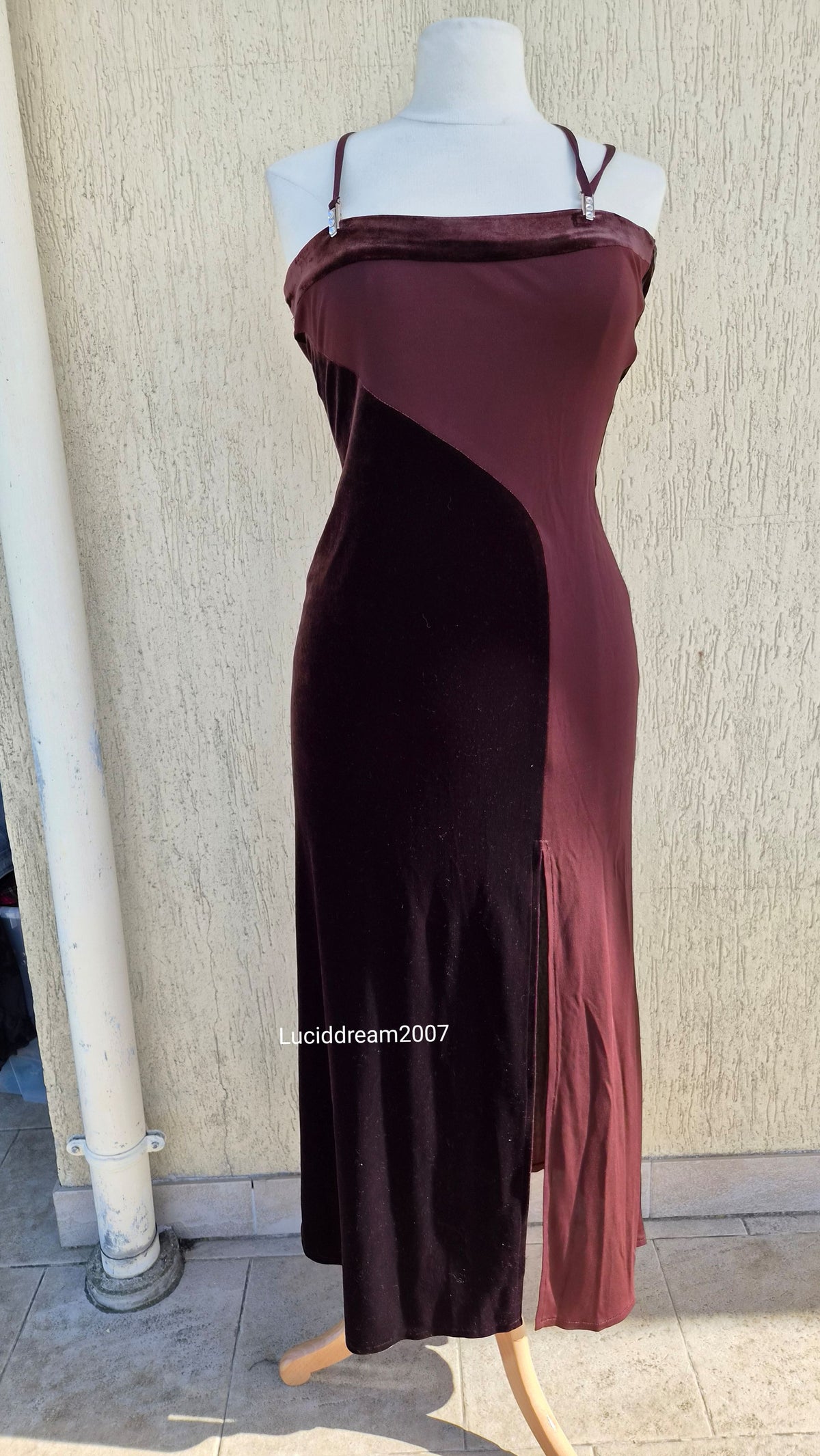 Robe bi matière marro