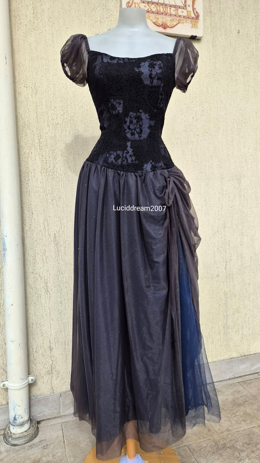 Black voile and lace dress