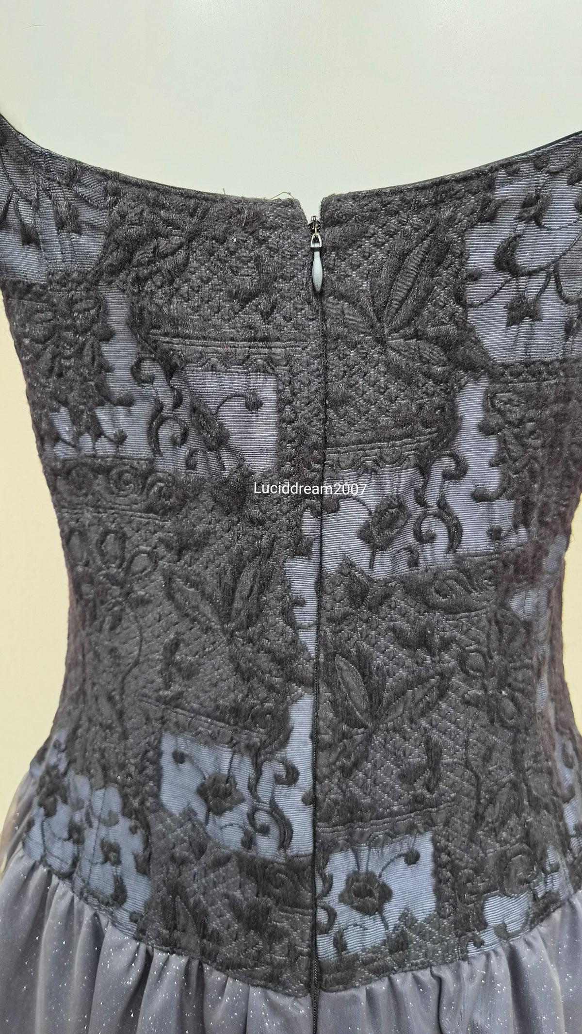 Black voile and lace dress
