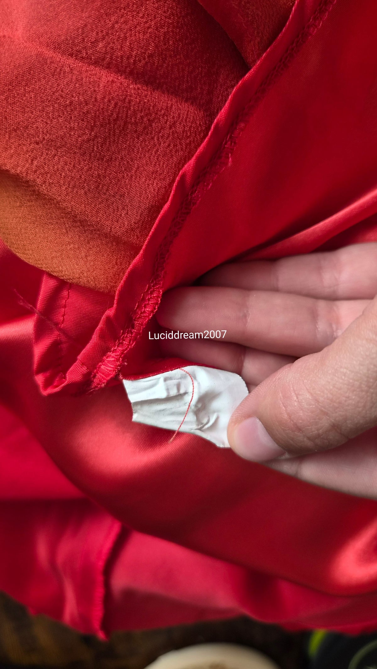 Embroidered orange silk dress
